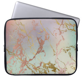 Capa Para Notebook Elegante Marble | Rosa verde de cobre Sage