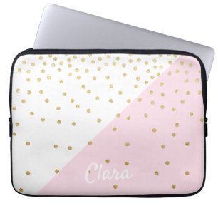 Capa Para Notebook Elegante, moderno e fino confete dourado