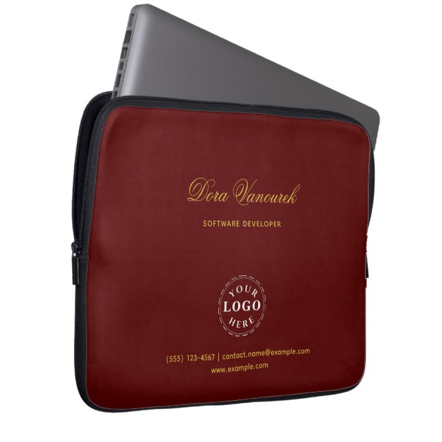 Capa Para Notebook Elegante Moderno Profissional Personalizado Marrom (Frente Esquerda)