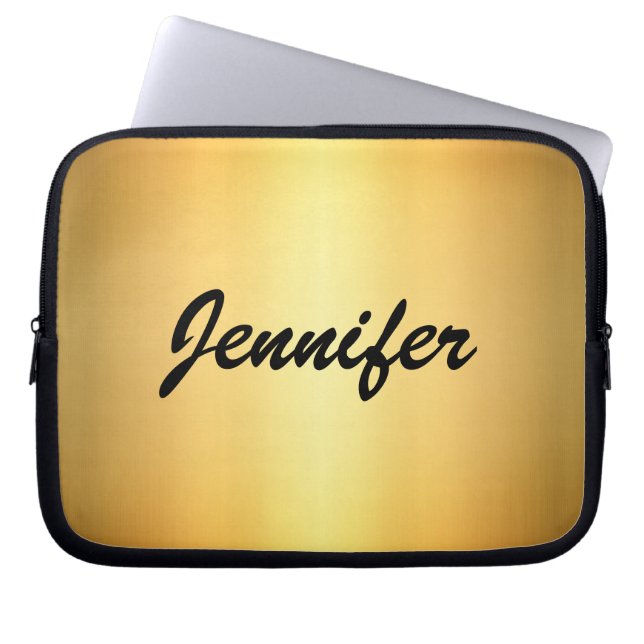 Capa Para Notebook Elegante Moderno Script Personalizado Metálico Dou (Frente)