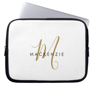 Capa Para Notebook Elegante Monograma Moderno em Letra de Forma Doura