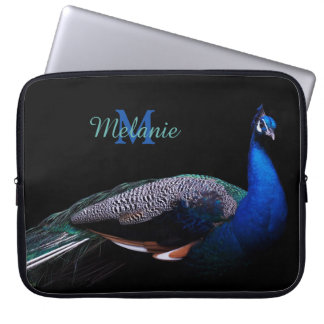Capa Para Notebook Elegante Monograma - Pavão Preto