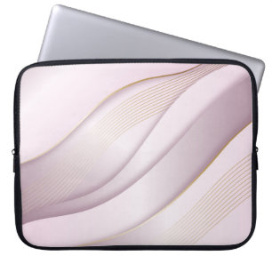 Capa Para Notebook Elegante Rosegold Wavy Lines Textura