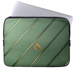 Capa Para Notebook Elegante Sage Verde e Dourado