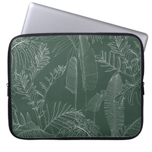 Capa Para Notebook Elegante sem costura com linha verde desenhada