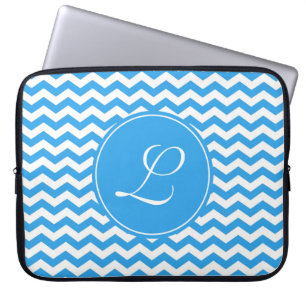 Capa Para Notebook elegante, tenda, brilhante monograma azul-célico