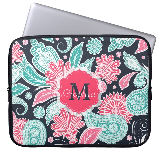 Capa Para Notebook Elegante trendy paisley floral (Frente)