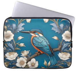 Capa Para Notebook Elegante Turquoise Kingfisher Floral