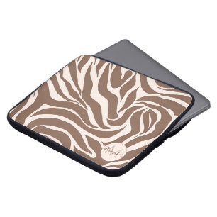 Capa Para Notebook Elegante Zebra Mocha Pattern