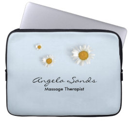 Capa Para Notebook Elegantes margaridas brancas azuis