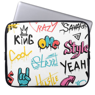 Capa Para Notebook Elementos de inscrição do grafite de rua abstrato