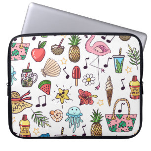 Capa Para Notebook Elementos de Verão Padrão sem costura