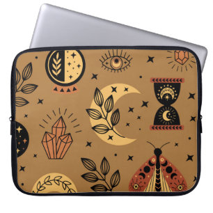 Capa Para Notebook Elementos Mágicos: padrão sem costura