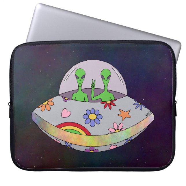Capa Para Notebook Eles vêm em Peace UFO (Frente)