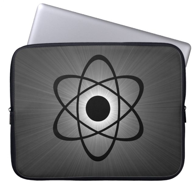 Capa Para Notebook Eletrônicos Atômicas Nerdy, Cinza (Frente)