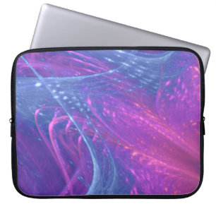 Capa Para Notebook Eletrônicos Bag Azul Magenta Asimétrica Fractal