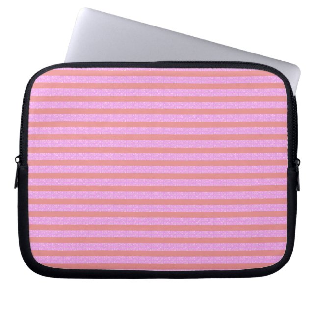 Capa Para Notebook Eletrônicos com faixa rosa - Laptop com barra (Frente)