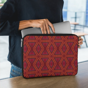 Capa Para Notebook Eletrônicos Diamantes Abstrato Laranja Vermelho Ba