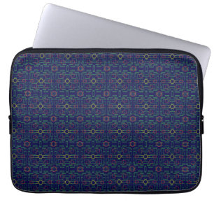 Capa Para Notebook Eletrônicos Geométricos Azuis Escuros