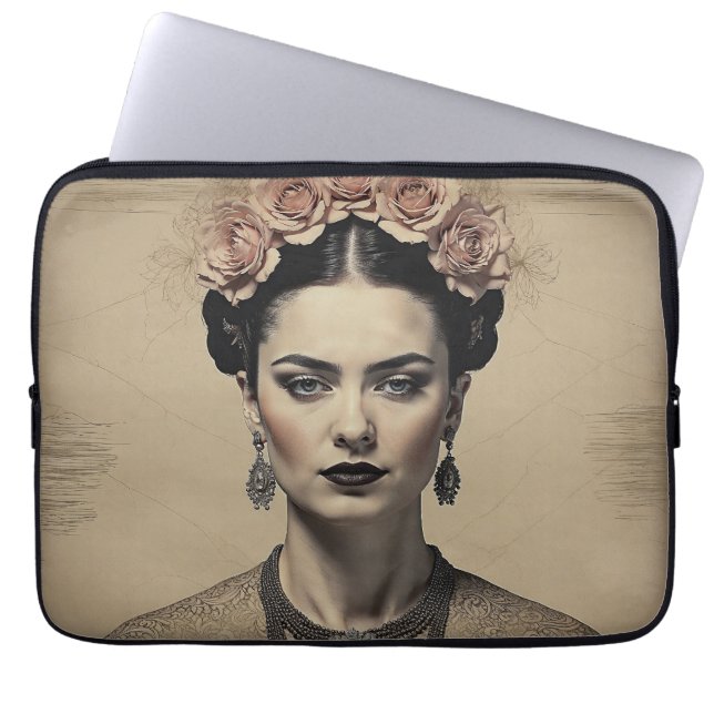 Capa Para Notebook Eleve seu estilo técnico com Frida Kahlo (Frente)