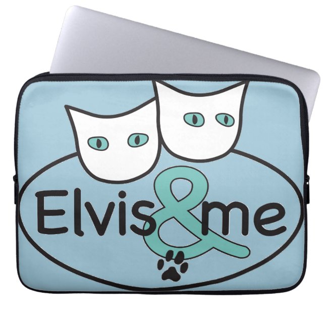 Capa Para Notebook "Elvis & mim" 13" - 14" luz - a bolsa de laptop (Frente)