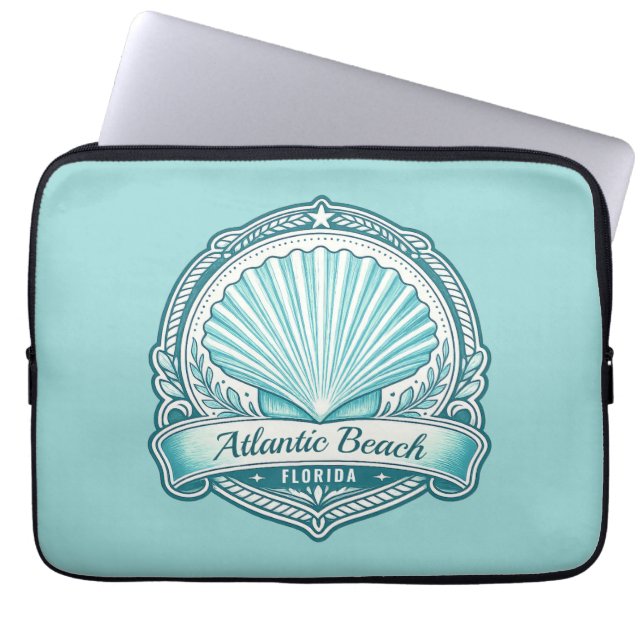 Capa Para Notebook Emblema Costeiro de Atlantic Beach FL (Frente)