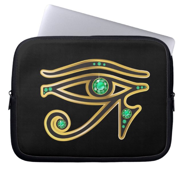 Capa Para Notebook Emerald Eye de Ra em Dourado (Frente)