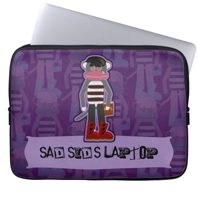 Capa Para Notebook Emo Sock Monkey Purple Funny Arte (Frente)