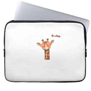 Capa Para Notebook emoji feliz amor olhos girafa