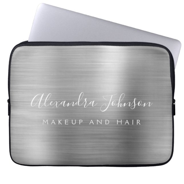 Capa Para Notebook Empresas de Monograma Metálico Silver Professional (Frente)