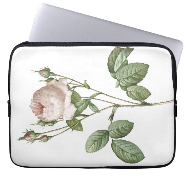 Capa Para Notebook Encantadora Botânica Rosa Branca (Frente)