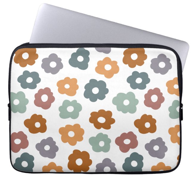 Capa Para Notebook Encanto Boho Retro Florais Terrosos e Botânico (Frente)