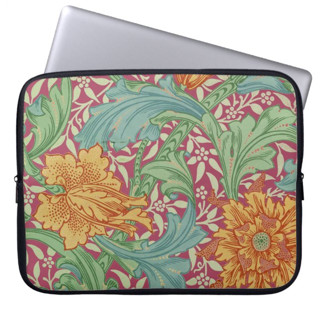 Capa Para Notebook Encanto do Velho Mundo com as flores alaranjadas (Frente)