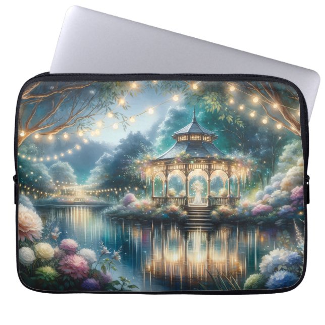 Capa Para Notebook Enchanted Garden Gazebo Twilight Reflection (Frente)