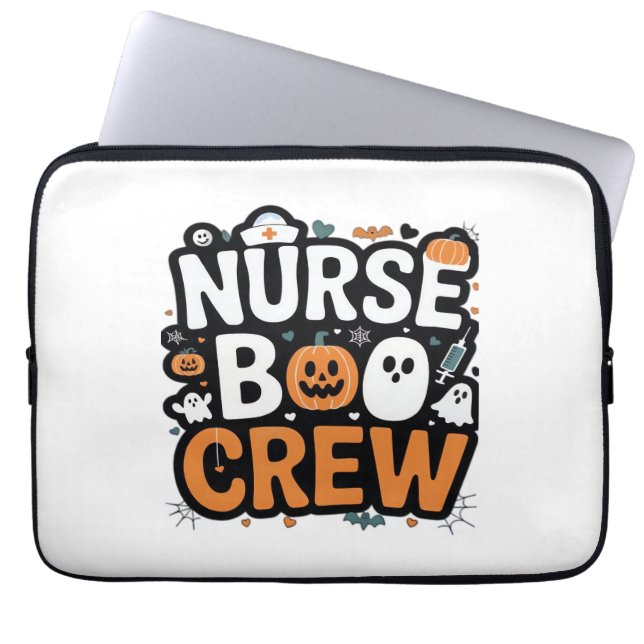 Capa Para Notebook Enfermeira Boo Crew Halloween Healthcare Hero Spoo (Frente)