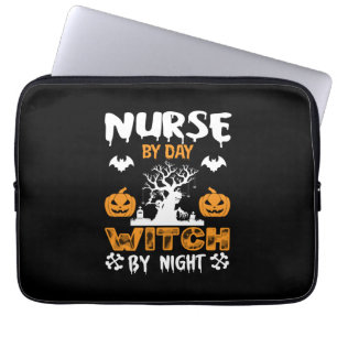 Capa Para Notebook Enfermeira De Halloween Por Bruxa De Dia De Aniver