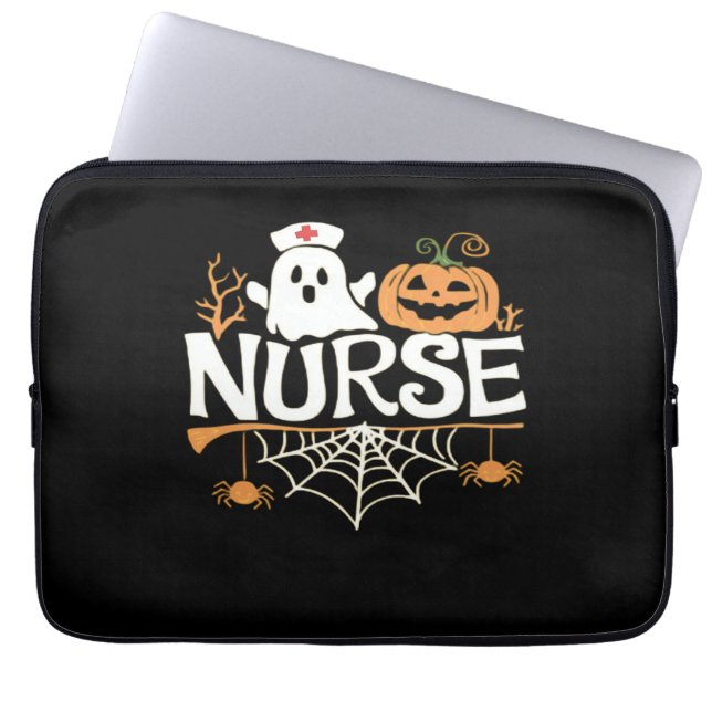Capa Para Notebook Enfermeira engraçada Halloween Design essencial T- (Frente)