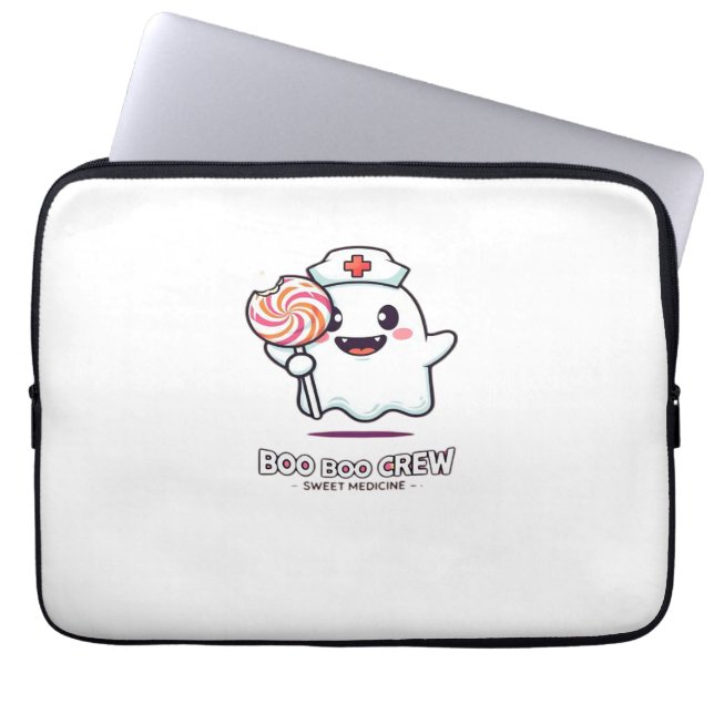 Capa Para Notebook Enfermeira Fantasma Bonita Boo Boo Crew Halloween  (Frente)