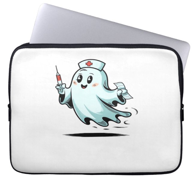 Capa Para Notebook Enfermeira fantasma Clássica T-Shirt_2 (Frente)