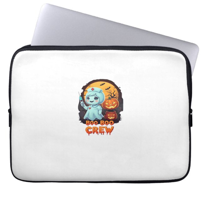 Capa Para Notebook Enfermeira Fantasma Fofa - Camiseta Clássica Diver (Frente)