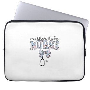 Capa Para Notebook Enfermeira Mãe Bebê Camisa com Laço Floral Design_