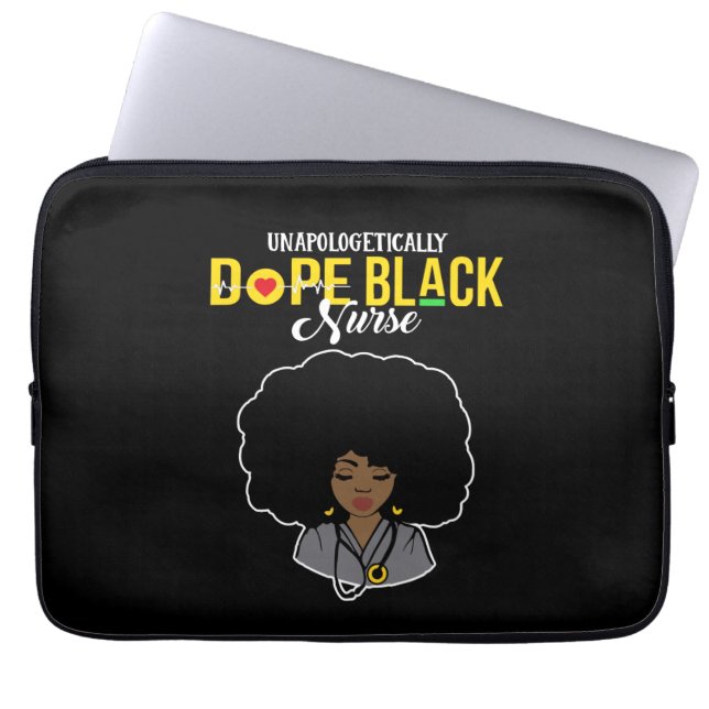 Capa Para Notebook Enfermeira Negra sem desculpas (Frente)