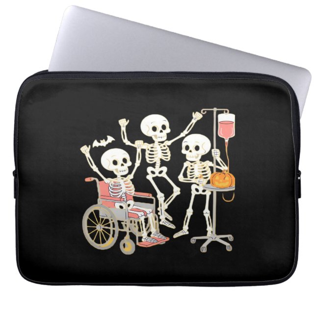 Capa Para Notebook Enfermeiro Skeleton Dia de as Bruxas engraçado Hea (Frente)