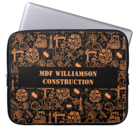 Capa Para Notebook engenheiro Blueprint arquitetônico preto e marrom