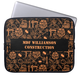 Capa Para Notebook engenheiro Blueprint arquitetônico preto e marrom