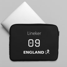 England Soccer Black White Custom Name Number