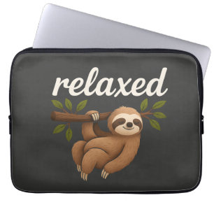 Capa Para Notebook Engraçada Preguiça Relaxada Ilustração de Estilo d