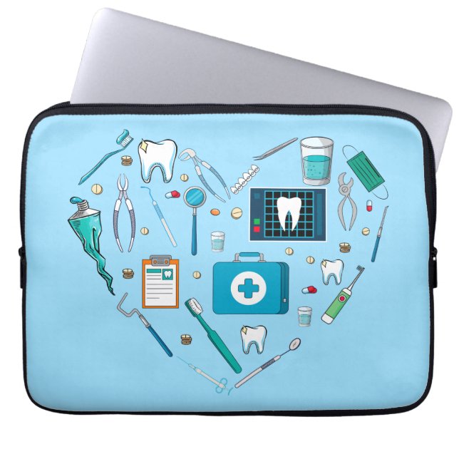 Capa Para Notebook Engraçado Dentista Dental Tool Heart (Frente)