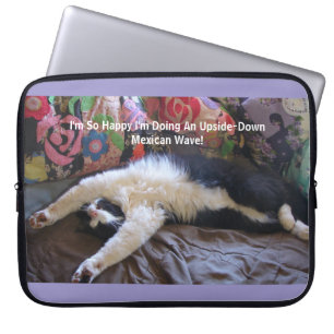 Capa Para Notebook Engraçado gato Tuxedo fazendo um magnata mexicano