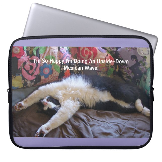 Capa Para Notebook Engraçado gato Tuxedo fazendo um magnata mexicano (Frente)